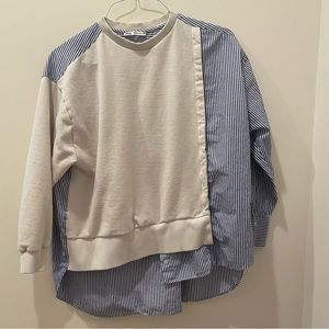 Zara Asymmetrical sweater button up